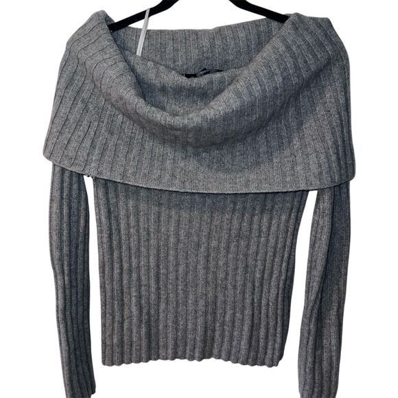 Theory Cowl Neck Sweater Womens M Cashmere Chunky Ribbed Pullover Tunic **Read - Picture 1 of 11